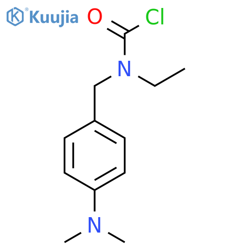 N-{[4-(dimethylamino)phenyl]methyl}-N-ethylcarbamoyl chloride structure