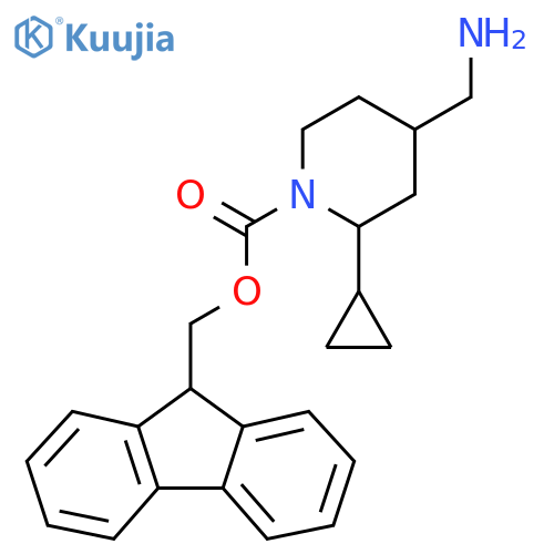 (9H-fluoren-9-yl)methyl 4-(aminomethyl)-2-cyclopropylpiperidine-1-carboxylate structure