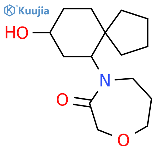 4-{8-Hydroxyspiro[4.5]decan-6-yl}-1,4-oxazepan-3-one structure
