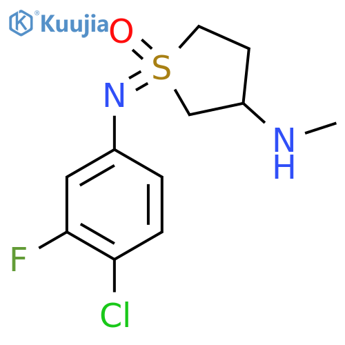 1-[(4-Chloro-3-fluorophenyl)imino]-3-(methylamino)-1lambda6-thiolan-1-one structure