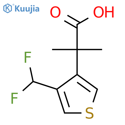2-4-(difluoromethyl)thiophen-3-yl-2-methylpropanoic acid structure