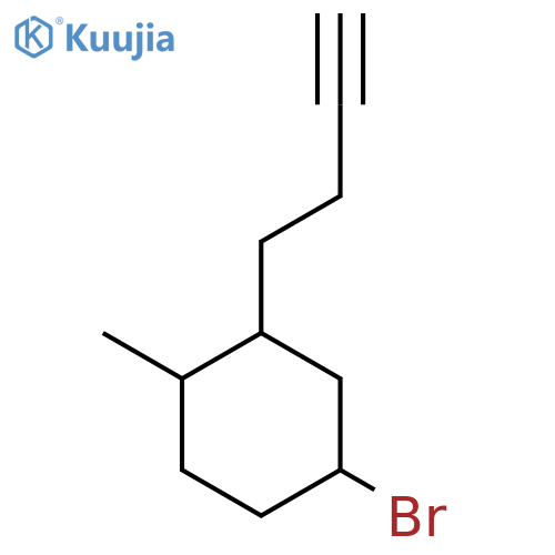 4-Bromo-2-(but-3-yn-1-yl)-1-methylcyclohexane structure
