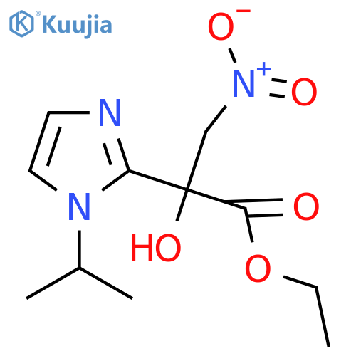 ethyl 2-hydroxy-3-nitro-2-1-(propan-2-yl)-1H-imidazol-2-ylpropanoate structure