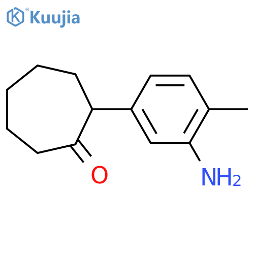 2-(3-Amino-4-methylphenyl)cycloheptan-1-one structure