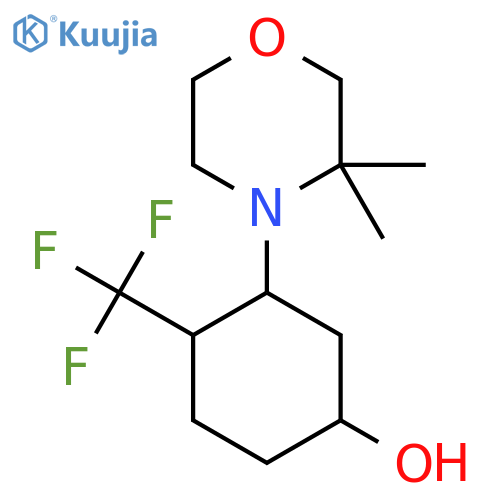 3-(3,3-Dimethylmorpholin-4-yl)-4-(trifluoromethyl)cyclohexan-1-ol structure
