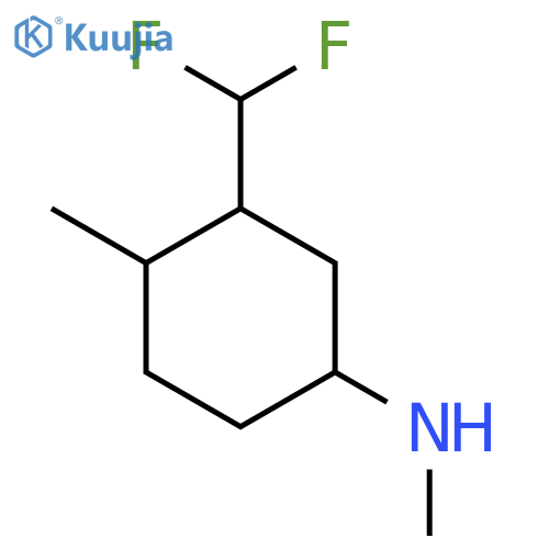 3-(difluoromethyl)-N,4-dimethylcyclohexan-1-amine structure
