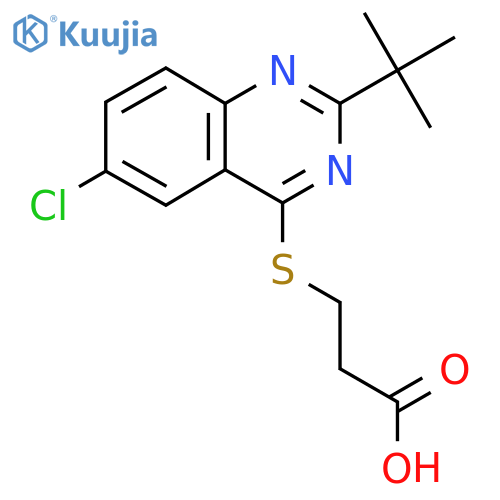 3-[(2-Tert-butyl-6-chloroquinazolin-4-yl)sulfanyl]propanoic acid structure