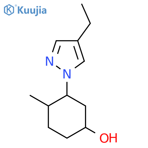 3-(4-ethyl-1H-pyrazol-1-yl)-4-methylcyclohexan-1-ol structure
