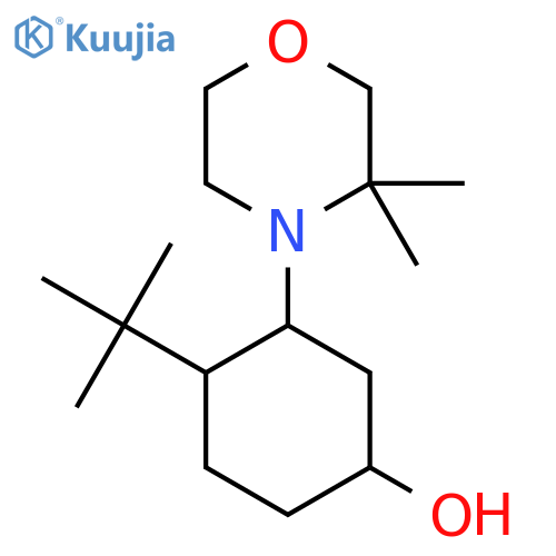 4-Tert-butyl-3-(3,3-dimethylmorpholin-4-yl)cyclohexan-1-ol structure