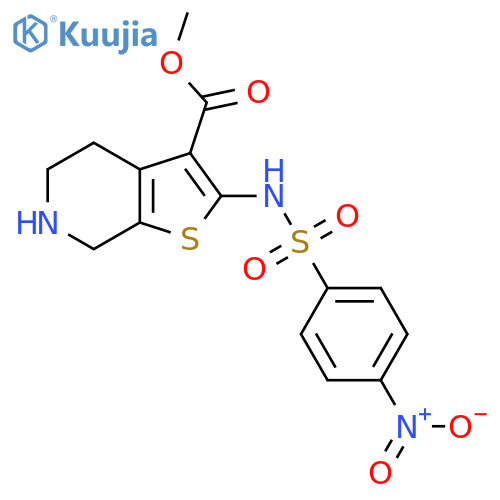 methyl 2-(4-nitrobenzenesulfonamido)-4H,5H,6H,7H-thieno[2,3-c]pyridine-3-carboxylate structure