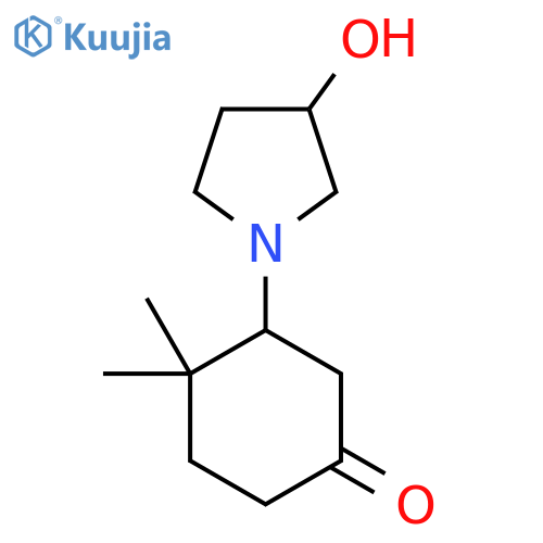 3-(3-Hydroxypyrrolidin-1-yl)-4,4-dimethylcyclohexan-1-one structure