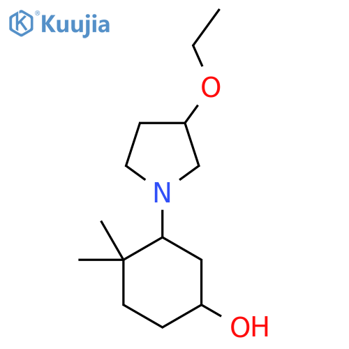 3-(3-Ethoxypyrrolidin-1-yl)-4,4-dimethylcyclohexan-1-ol structure