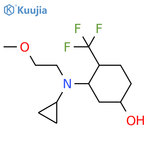 3-[Cyclopropyl(2-methoxyethyl)amino]-4-(trifluoromethyl)cyclohexan-1-ol structure
