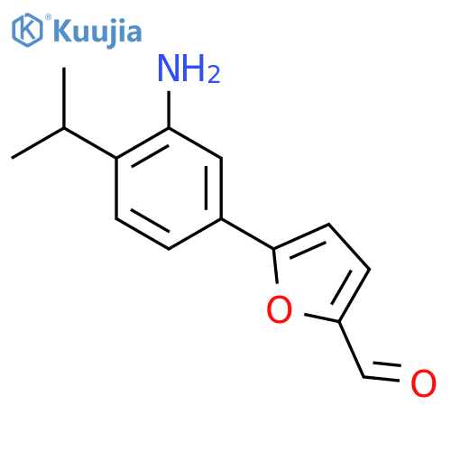 5-3-amino-4-(propan-2-yl)phenylfuran-2-carbaldehyde structure