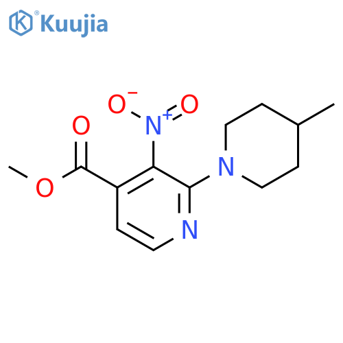methyl 2-(4-methylpiperidin-1-yl)-3-nitropyridine-4-carboxylate structure