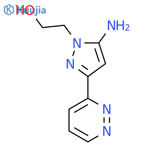 2-5-amino-3-(pyridazin-3-yl)-1H-pyrazol-1-ylethan-1-ol structure