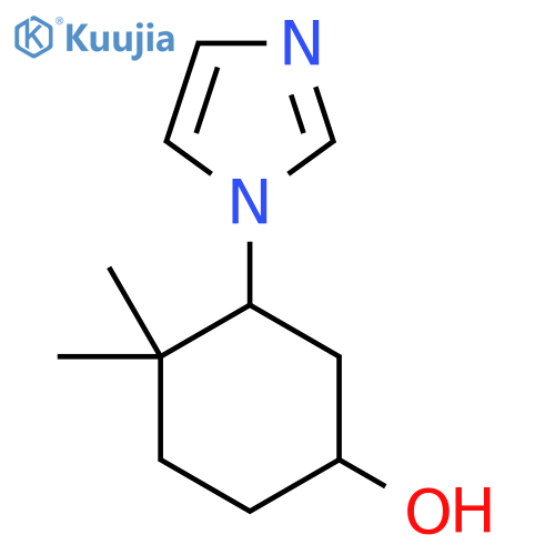 3-(1H-imidazol-1-yl)-4,4-dimethylcyclohexan-1-ol structure