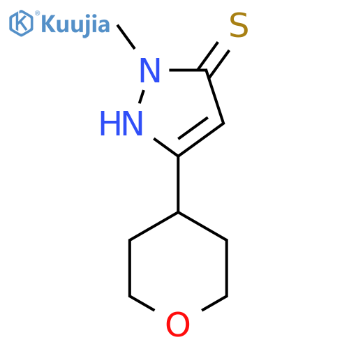 1-methyl-3-(oxan-4-yl)-1H-pyrazole-5-thiol structure