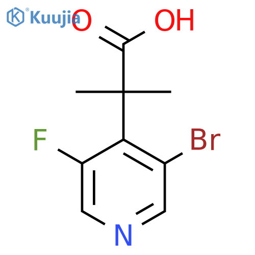 2-(3-bromo-5-fluoropyridin-4-yl)-2-methylpropanoic acid structure