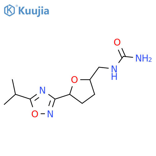 ({5-[5-(Propan-2-yl)-1,2,4-oxadiazol-3-yl]oxolan-2-yl}methyl)urea structure
