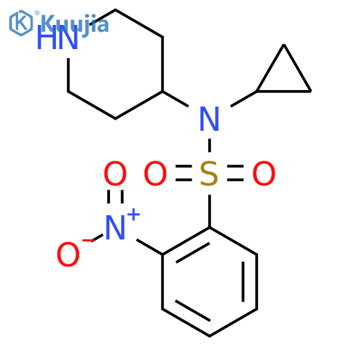 N-cyclopropyl-2-nitro-N-(piperidin-4-yl)benzene-1-sulfonamide structure