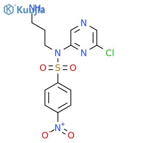 N-(3-aminopropyl)-N-(6-chloropyrazin-2-yl)-4-nitrobenzene-1-sulfonamide structure