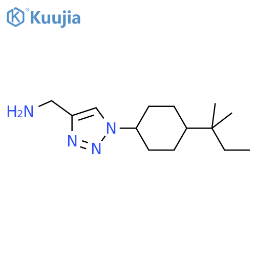 {1-[4-(2-methylbutan-2-yl)cyclohexyl]-1H-1,2,3-triazol-4-yl}methanamine structure