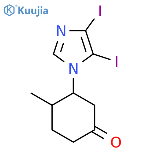 3-(4,5-diiodo-1H-imidazol-1-yl)-4-methylcyclohexan-1-one structure