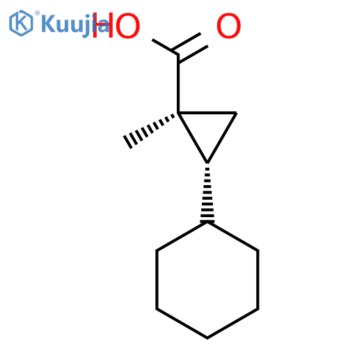 rac-(1R,2S)-2-cyclohexyl-1-methylcyclopropane-1-carboxylic acid structure