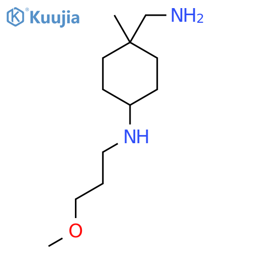 4-(aminomethyl)-N-(3-methoxypropyl)-4-methylcyclohexan-1-amine structure