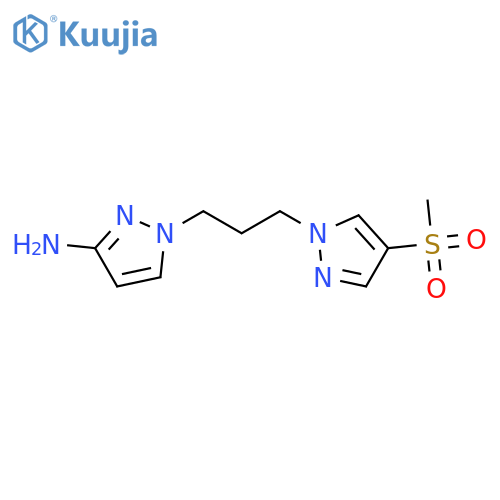 1-3-(4-methanesulfonyl-1H-pyrazol-1-yl)propyl-1H-pyrazol-3-amine structure