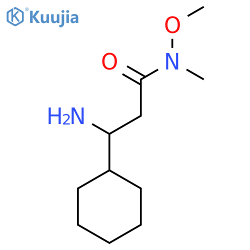 3-amino-3-cyclohexyl-N-methoxy-N-methylpropanamide structure