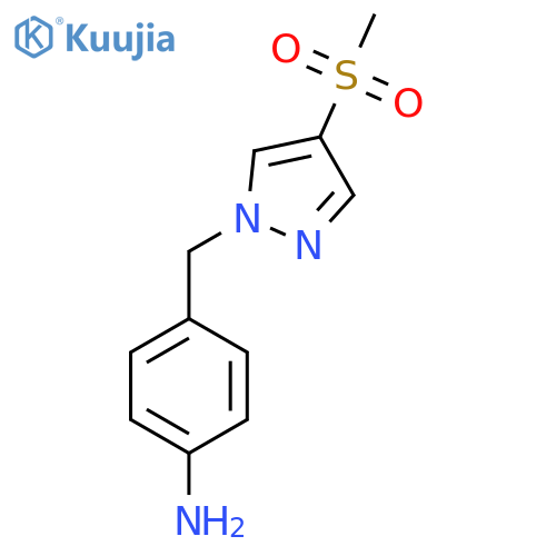 4-(4-methanesulfonyl-1H-pyrazol-1-yl)methylaniline structure