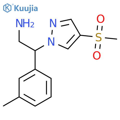 2-(4-methanesulfonyl-1H-pyrazol-1-yl)-2-(3-methylphenyl)ethan-1-amine structure