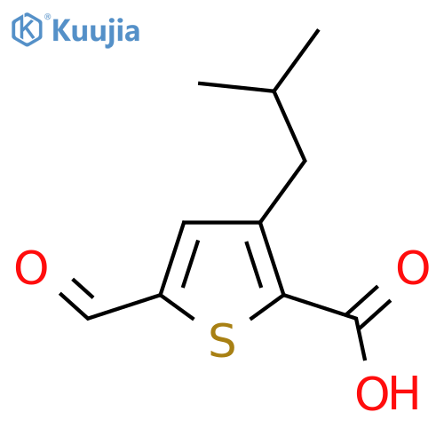 5-Formyl-3-(2-methylpropyl)thiophene-2-carboxylic acid structure