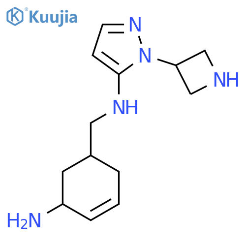 N-(5-aminocyclohex-3-en-1-yl)methyl-1-(azetidin-3-yl)-1H-pyrazol-5-amine structure
