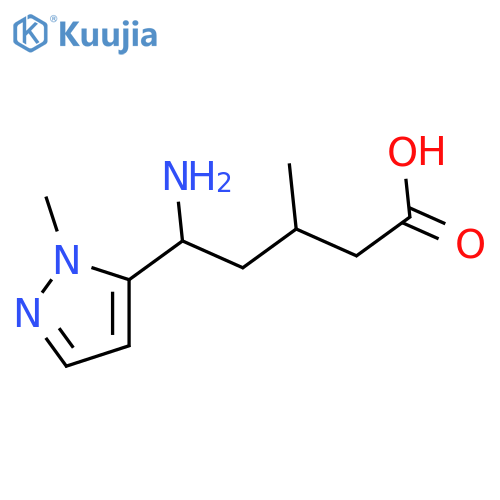 5-amino-3-methyl-5-(1-methyl-1H-pyrazol-5-yl)pentanoic acid structure