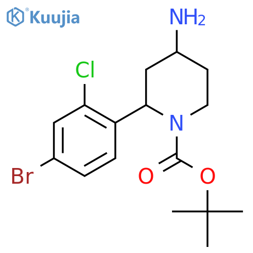 Tert-butyl 4-amino-2-(4-bromo-2-chlorophenyl)piperidine-1-carboxylate structure