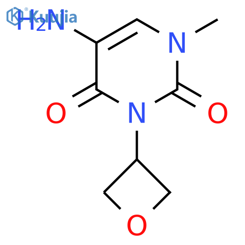 5-amino-1-methyl-3-(oxetan-3-yl)-1,2,3,4-tetrahydropyrimidine-2,4-dione structure