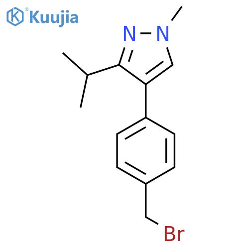 4-[4-(bromomethyl)phenyl]-1-methyl-3-(propan-2-yl)-1H-pyrazole structure
