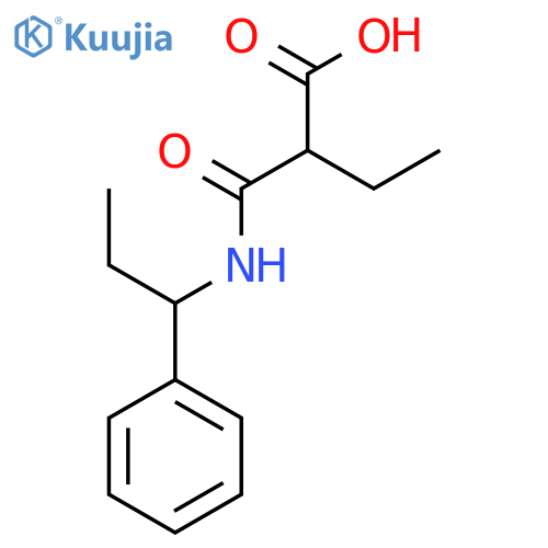 2-[(1-Phenylpropyl)carbamoyl]butanoic acid structure