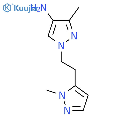 3-methyl-1-2-(1-methyl-1H-pyrazol-5-yl)ethyl-1H-pyrazol-4-amine structure