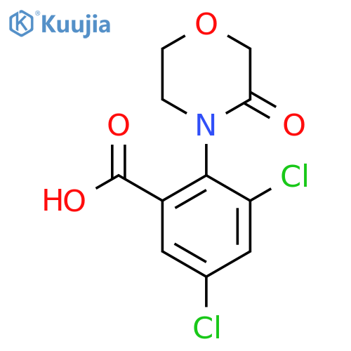 3,5-dichloro-2-(3-oxomorpholin-4-yl)benzoic acid structure