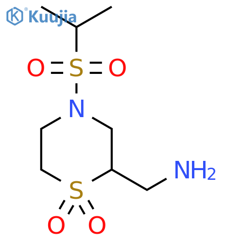 2-(Aminomethyl)-4-(propane-2-sulfonyl)-1lambda6-thiomorpholine-1,1-dione structure