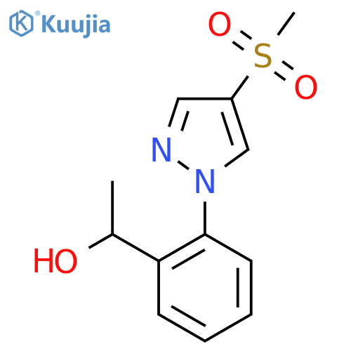 1-2-(4-methanesulfonyl-1H-pyrazol-1-yl)phenylethan-1-ol structure