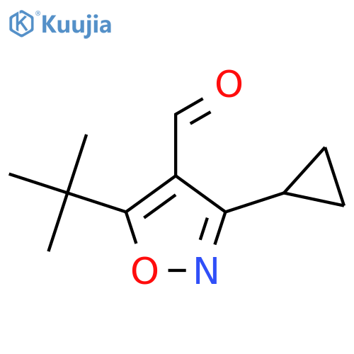 5-Tert-butyl-3-cyclopropyl-1,2-oxazole-4-carbaldehyde structure