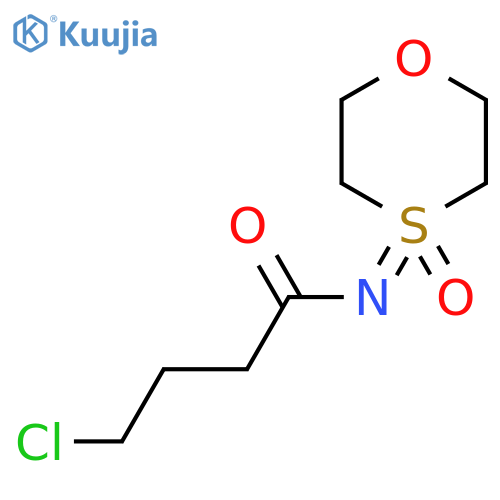 4-chloro-N-(4-oxo-1,4lambda6-oxathian-4-ylidene)butanamide structure