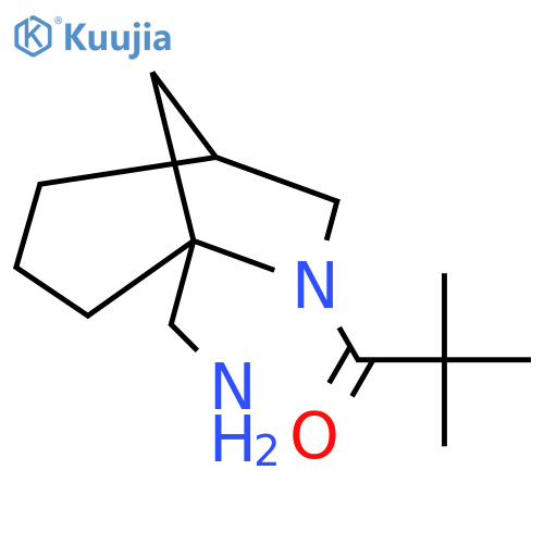 1-[5-(Aminomethyl)-6-azabicyclo[3.2.1]octan-6-yl]-2,2-dimethylpropan-1-one structure