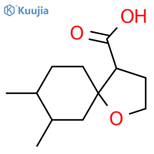 7,8-Dimethyl-1-oxaspiro[4.5]decane-4-carboxylic acid structure