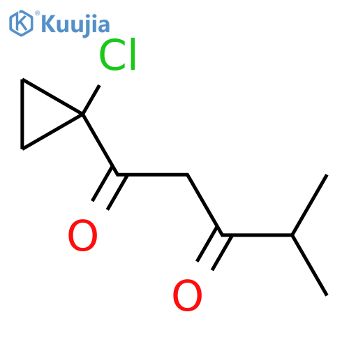 1-(1-chlorocyclopropyl)-4-methylpentane-1,3-dione structure